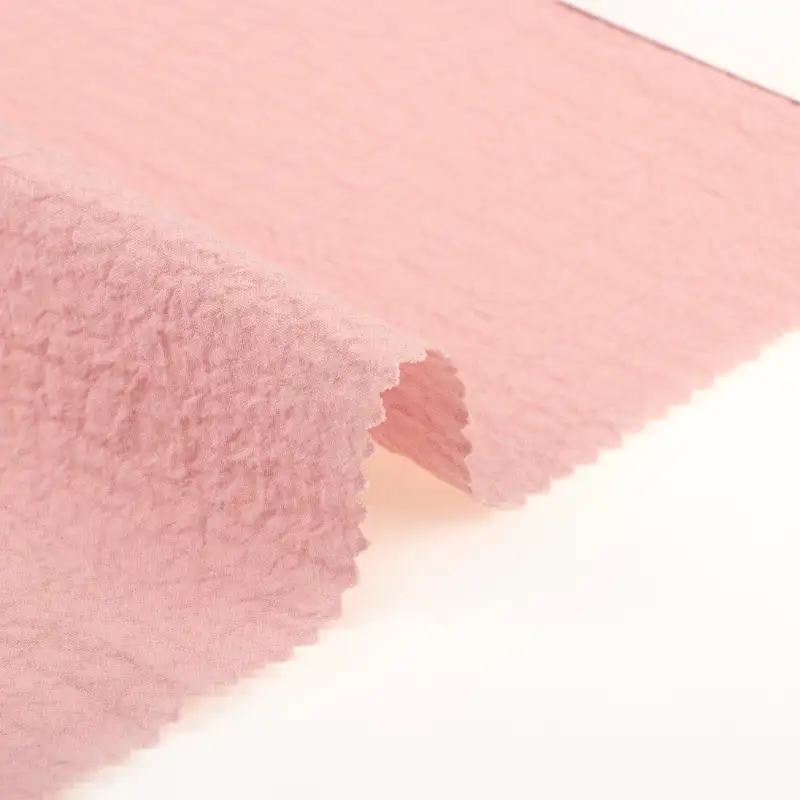 China Fabric for Shirt,Blouse,Skirt,Kids T-Shirt and Shorts Set Crepe Woven Blended Fabric Cotton Spandex PINK color buy from China wholesaler bulk order at wholesale price free worldwide shipping Alibaba