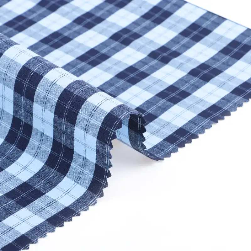 China Fabric for Shirt,Blouse,Skirt,Shorts,Kids Short Sleeve Peter Pan Collar Pleated Dress Yarn Dyed Check Natural Woven Fabric Cotton Check color buy from China wholesaler bulk order at wholesale price free worldwide shipping Alibaba