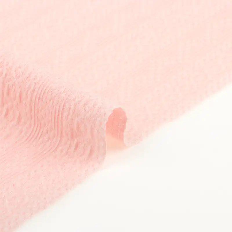 China Fabric for T-Shirt,Shirt Long Sleeve Zipper (Sweater),Crop Top Pullover (Sweater) Jacquard Knit Fabric Polyester Rayon Spandex pink color buy from China wholesaler bulk order at wholesale price free worldwide shipping Alibaba