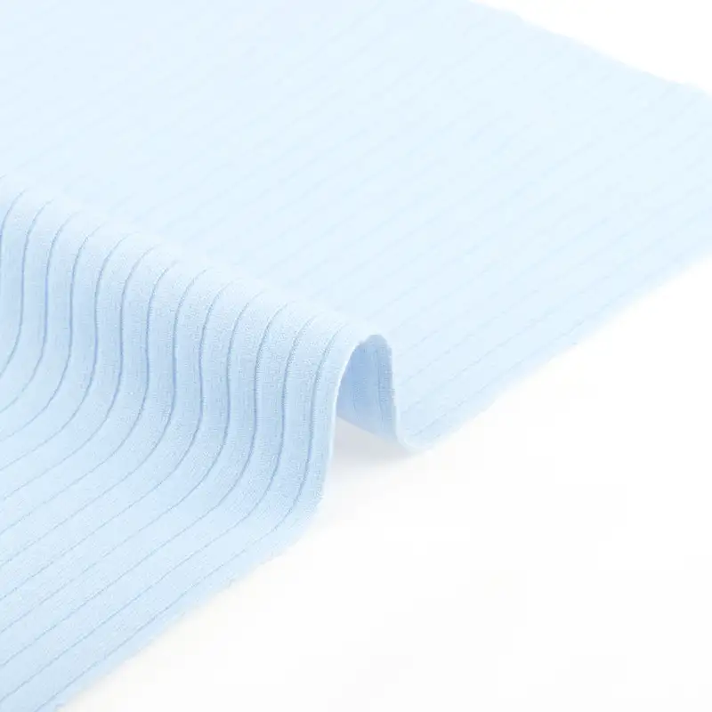 China Fabric for T-Shirt,Half-Zipper Cardigan (Sweater),Crop Top Pullover (Sweater),Dresses (Pullover) (Sweater) Rib Knit Fabric Polyester Spandex blue color buy from China wholesaler bulk order at wholesale price free worldwide shipping Alibaba