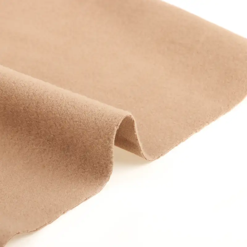 China Fabric for T-Shirt,Shirt Long Sleeve Zipper (Sweater),Shirt Half Sleeve Zipper (Sweater),Crop Top Pullover (Sweater),Dresses (Cardigan Button) (Sweater) Super Soft Velour Knit Fabric Polyester Spandex Camel color buy from China wholesaler bulk order at wholesale price free worldwide shipping Alibaba