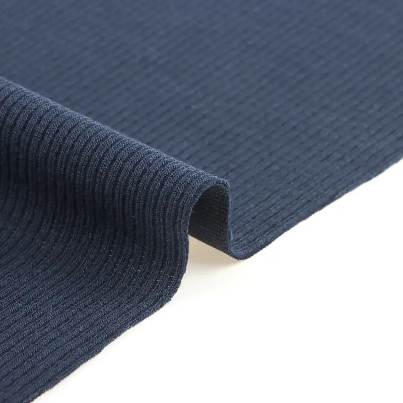 China Fabric for T-Shirt,Polo Shirt,Men’s Vest (Sweater),Crew Neck Pullover (Sweater),Dresses (Cardigan Button) (Sweater) Rib Knit Fabric Polyester Spandex Navy color buy from China wholesaler bulk order at wholesale price free worldwide shipping Alibaba