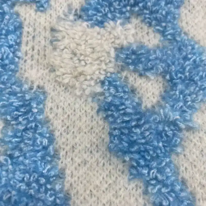 China Yarn for Open Cardigan (Sweater) Mossy Yarn Fancy Yarn Recycled Polyester Acrylic Wool Spandex BLUE color buy from China wholesaler bulk order at wholesale price free worldwide shipping Alibaba