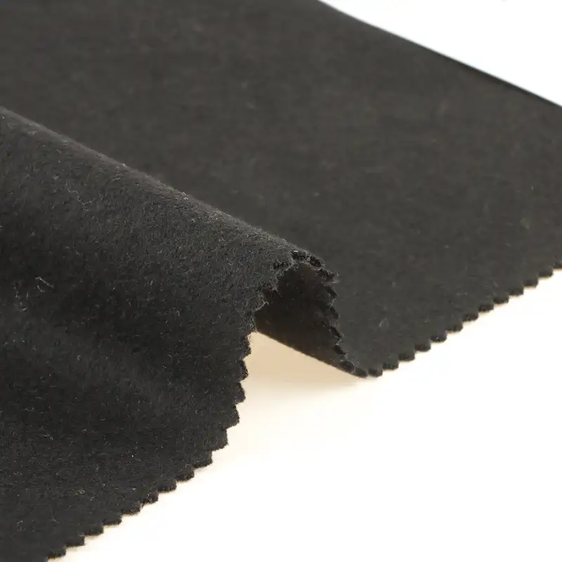 China Fabric for Padded Jacket,Overcoat,Wide Leg Trousers Woolen Cut Velvet Woolen Polyester Rayon Spandex Black color buy from China wholesaler bulk order at wholesale price free worldwide shipping Alibaba