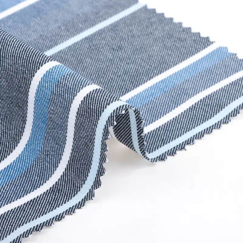 China Fabric for Shirt,Pants,Blouse,Skirt,Shorts TC Yarn Dye Woven Blended Fabric Cotton Polyester Stripe color buy from China wholesaler bulk order at wholesale price free worldwide shipping Alibaba