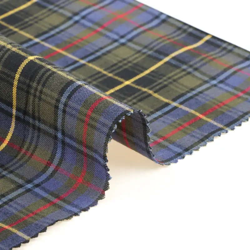 China Fabric for Shirt,Blouse,Skirt,Kids Short Sleeve Peter Pan Collar Pleated Dress Yarn Dyed Check Natural Woven Fabric Cotton Check color buy from China wholesaler bulk order at wholesale price free worldwide shipping Alibaba