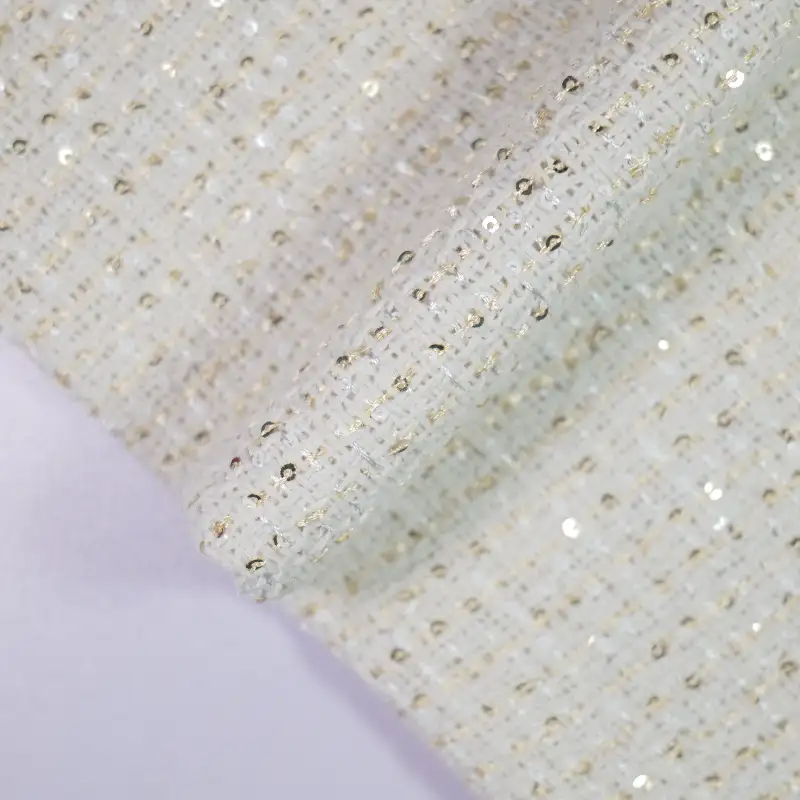 China Fabric for Jackets,Blazer,Skirt Chanel-Style Fabric Woolen Polyester rice color buy from China wholesaler bulk order at wholesale price free worldwide shipping Alibaba