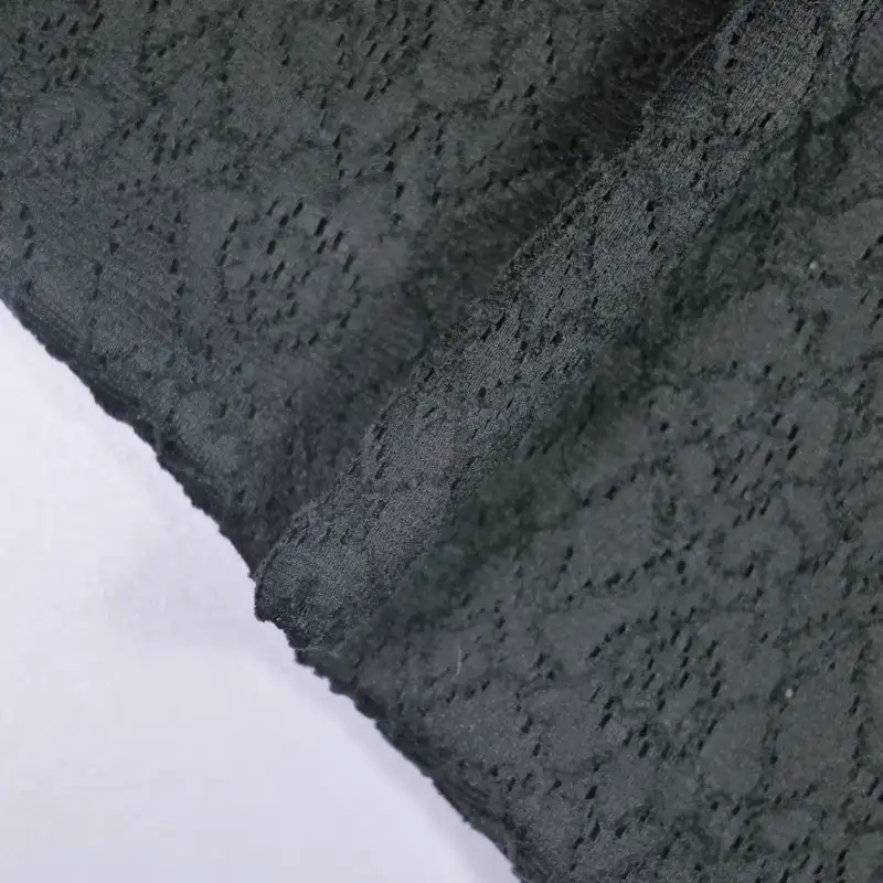 China Fabric for Skirt,Kids Drop Shoulder Sleeve Pleated Lace Coat,Kids Lace Trim Dress,Lace-Up V-Neck Crop Top Lace Knit Fabric Polyester Spandex black color buy from China wholesaler bulk order at wholesale price free worldwide shipping Alibaba