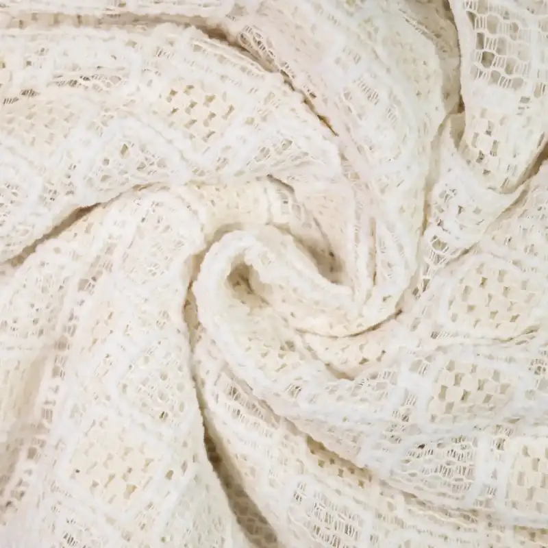 China Fabric for Shirt,Skirt,Sleeveless Sundress,Sleeveless Puffy Mini Dress Lace Knit Fabric Polyester Cotton white color buy from China wholesaler bulk order at wholesale price free worldwide shipping Alibaba