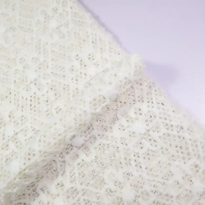 China Fabric for Shirt,Skirt,Bow Tie Short Sleeve Dress,Gathered Wrap Mini Dress Lace Knit Fabric Polyester Cotton white color buy from China wholesaler bulk order at wholesale price free worldwide shipping Alibaba