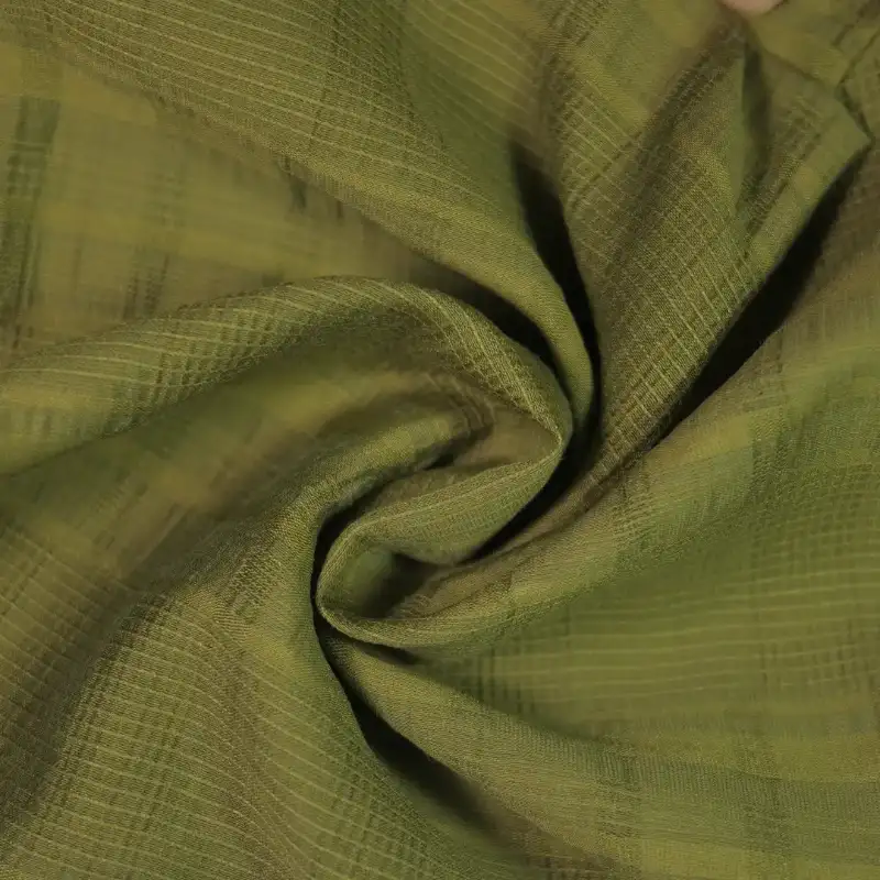 China Fabric for Shirt,Skirt,Backless Beach Dress,Puffball Strappy Dress Jacquard Woven Blended Fabric Polyester Nylon Rayon dark green color buy from China wholesaler bulk order at wholesale price free worldwide shipping Alibaba