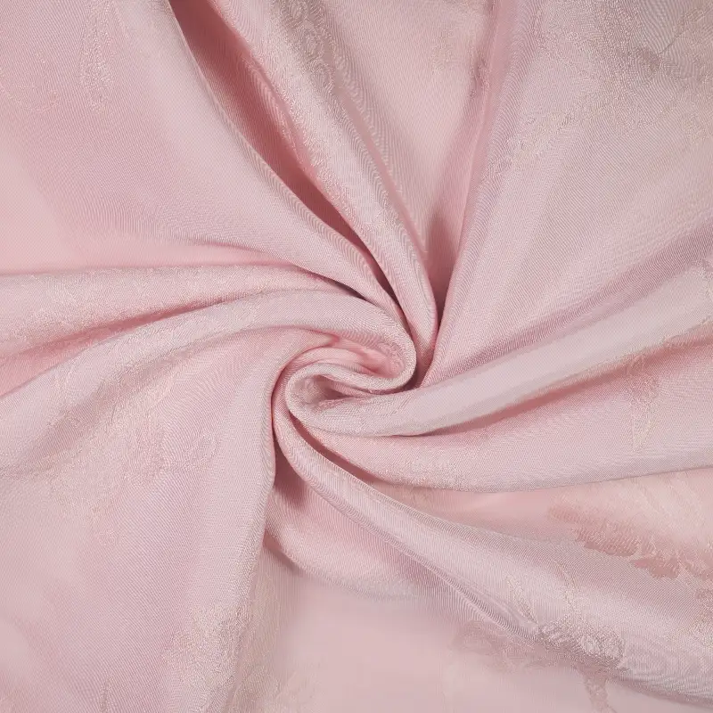 China Fabric for Shirt,Skirt,Backless Beach Dress,Puffball Strappy Dress Cotton/Rayon Jacquard Woven Blended Fabric Viscose Rayon pink color buy from China wholesaler bulk order at wholesale price free worldwide shipping Alibaba