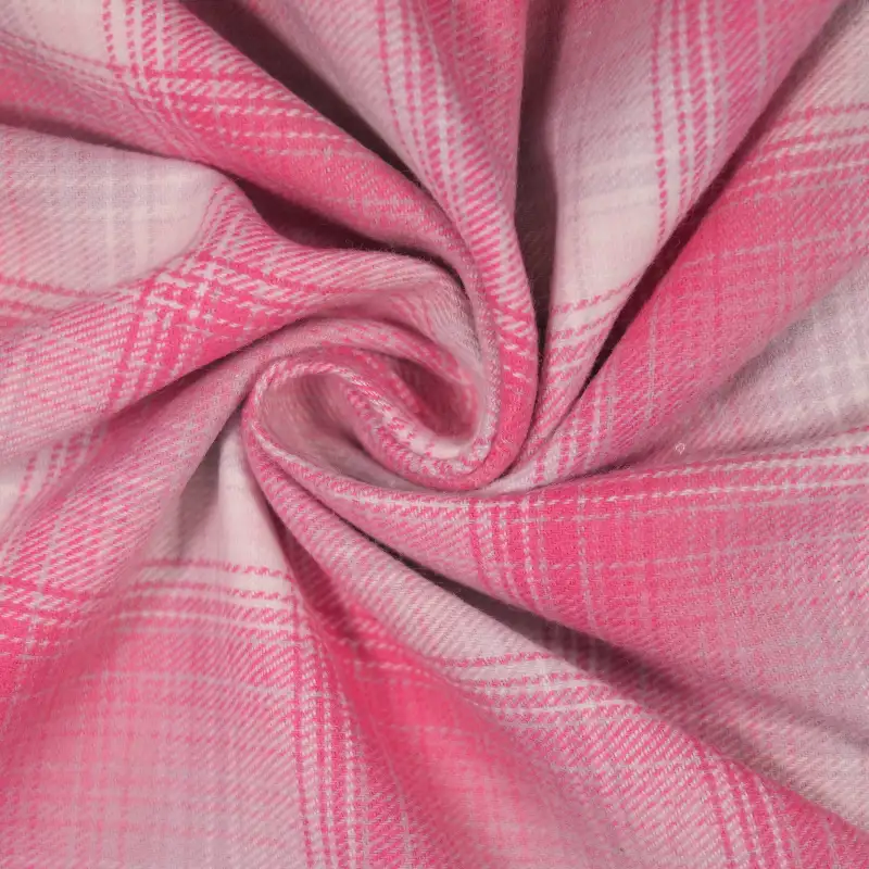 China Fabric for Shirt,Casual Long Sleeve Crop Shirt,Womens Slim Fit Shirt Yarn Dyed Check Natural Woven Fabric Cotton pink-grey color buy from China wholesaler bulk order at wholesale price free worldwide shipping Alibaba