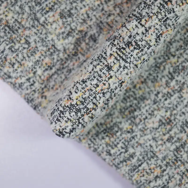 China Fabric for Jackets,Blazer,Overcoat Chanel-Style Fabric Woolen Polyester Acrylic Wool dark -white -yellow color buy from China wholesaler bulk order at wholesale price free worldwide shipping Alibaba