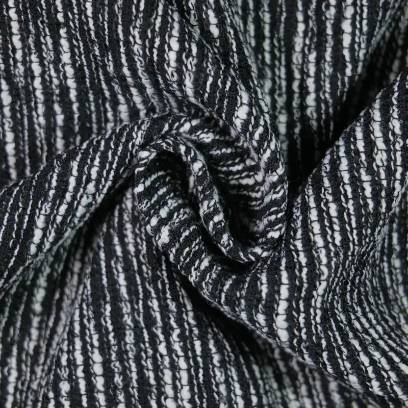 China Fabric for Blazer,Overcoat,Open Waistcoat Chanel-Style Fabric Woolen Polyester black white color buy from China wholesaler bulk order at wholesale price free worldwide shipping Alibaba