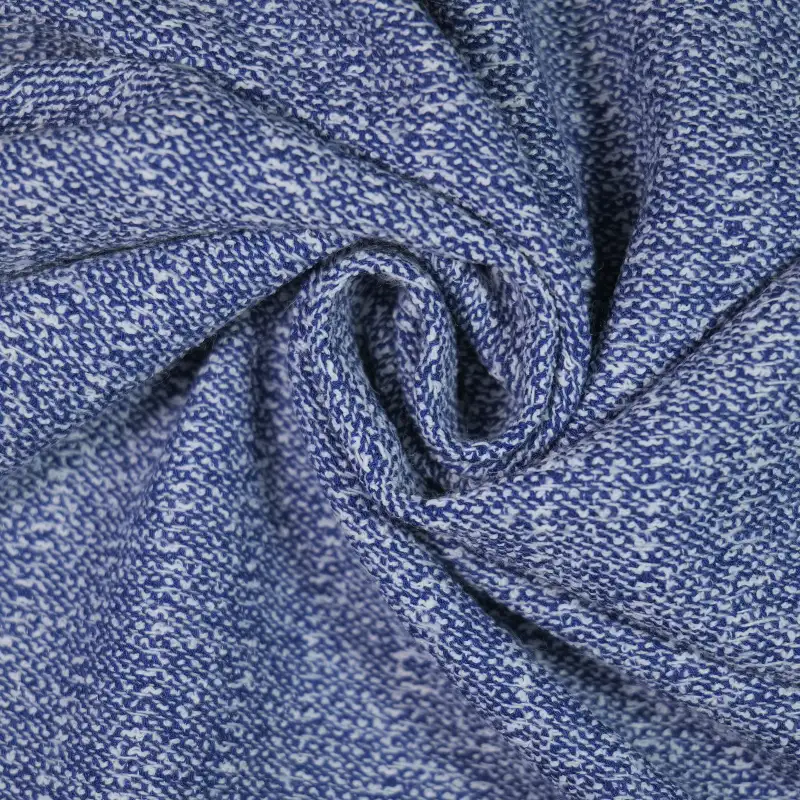 China Fabric for Blazer,Overcoat,Suit Chanel-Style Fabric Woolen Polyester Rayon blue white color buy from China wholesaler bulk order at wholesale price free worldwide shipping Alibaba