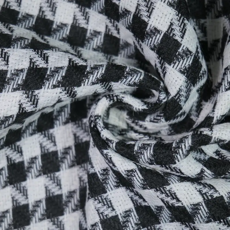 China Fabric for Blazer,Overcoat,Womens Dolman Sleeve Top Chanel-Style Fabric Woolen Polyester balck -white color buy from China wholesaler bulk order at wholesale price free worldwide shipping Alibaba