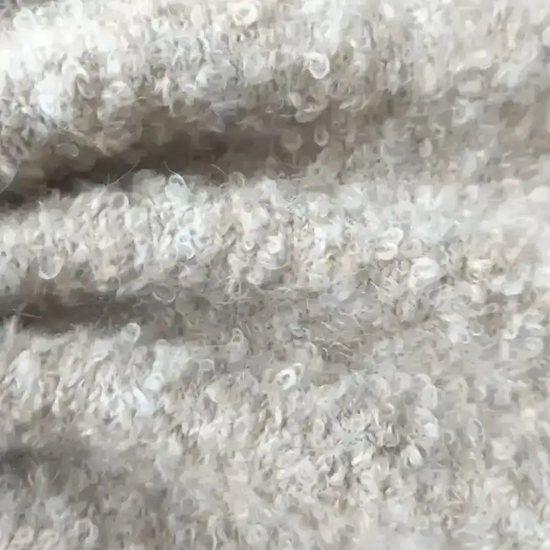 China Yarn for Full-Zipper Cardigan (Sweater),Half-Zipper Cardigan (Sweater),Knitted Jacket (Sweater) Boucle Yarn Fancy Yarn Recycled Polyester Polyester Nylon Wool Spandex white Mel color buy from China wholesaler bulk order at wholesale price free worldwide shipping Alibaba