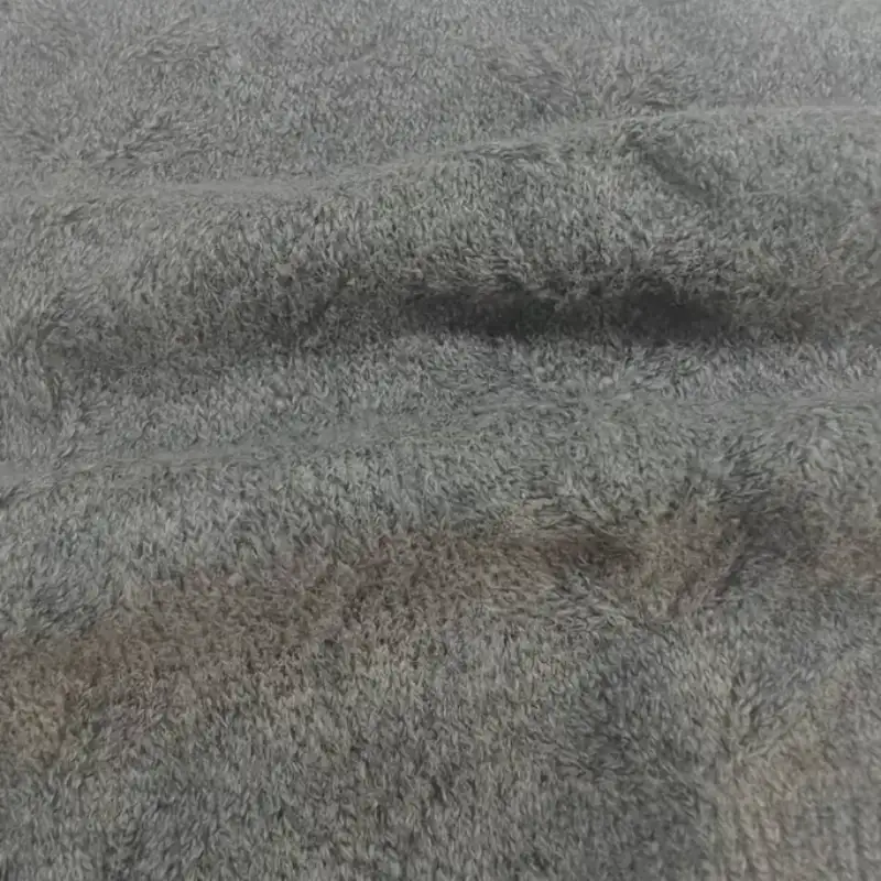 China Yarn for Open Cardigan (Sweater),Full-Zipper Cardigan (Sweater),Half-Zipper Cardigan (Sweater) Mossy Yarn Fancy Yarn BCI Cotton Recycled Polyester Gray color buy from China wholesaler bulk order at wholesale price free worldwide shipping Alibaba