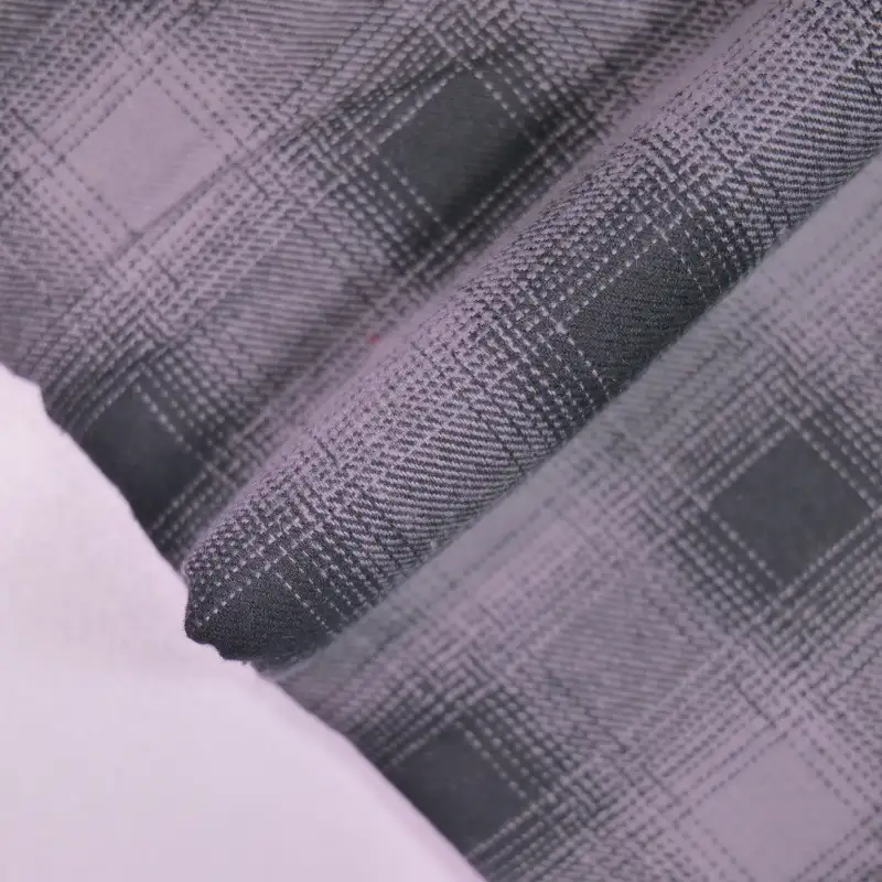 China Fabric for Shirt,Big Pockets Shirt Dress,Button Half-Placket Long Sleeve Shirt Yarn Dyed Check Natural Woven Fabric Cotton grey black color buy from China wholesaler bulk order at wholesale price free worldwide shipping Alibaba