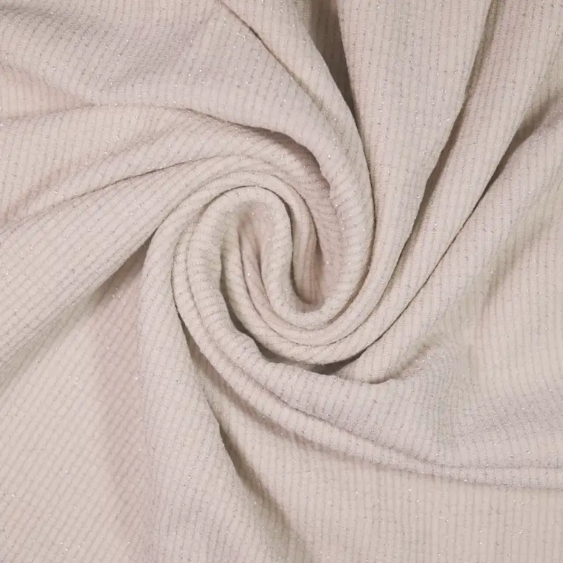 China Fabric for Shirt,Crop Top,Skirt Jacquard Knit Fabric Polyester Spandex Mohair Beige color buy from China wholesaler bulk order at wholesale price free worldwide shipping Alibaba