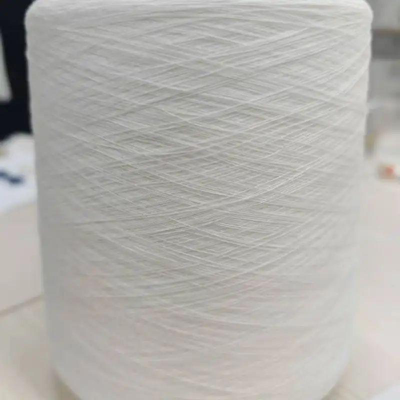 China Yarn for Full-Zipper Cardigan (Sweater),Half-Zipper Cardigan (Sweater),Shirt Long Sleeve Zipper (Sweater) Semi-Worsted Spun Regular Yarn Recycled Polyester Viscose Polyester white color buy from China wholesaler bulk order at wholesale price free worldwide shipping Alibaba