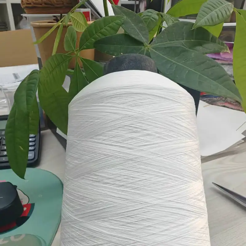 China Yarn for Open Cardigan (Sweater),Full-Zipper Cardigan (Sweater),Half-Zipper Cardigan (Sweater) Raw Polyester Filament Raw Yarn Polyester white color buy from China wholesaler bulk order at wholesale price free worldwide shipping Alibaba