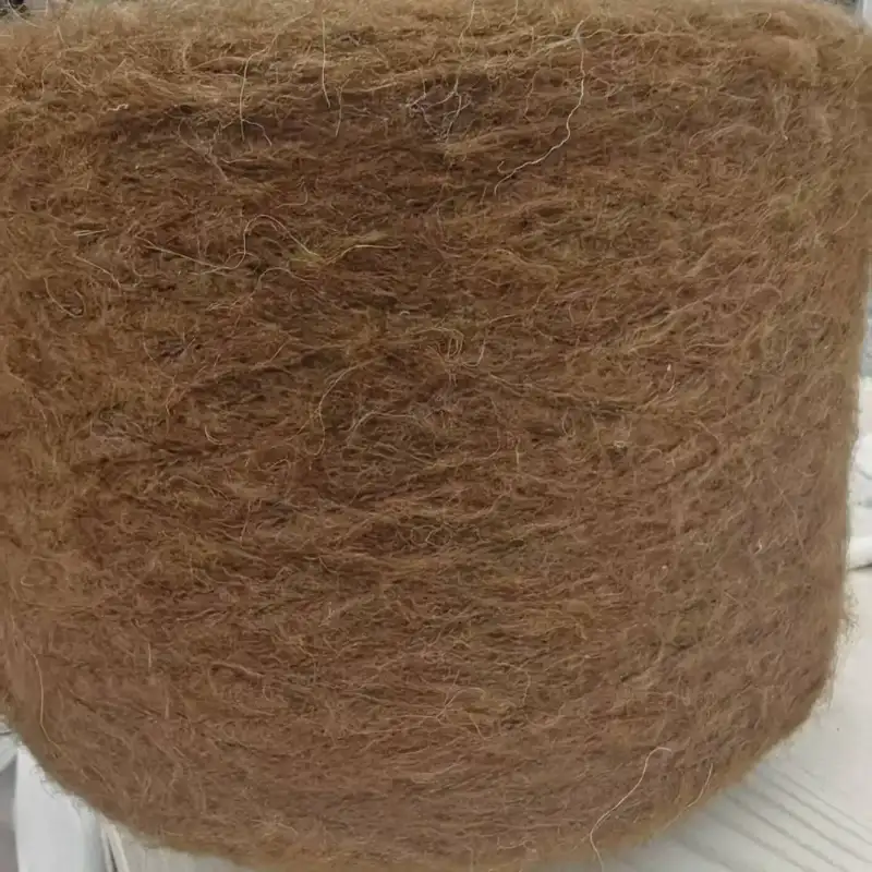 China Yarn for Open Cardigan (Sweater),Full-Zipper Cardigan (Sweater),Half-Zipper Cardigan (Sweater) Mossy Yarn Fancy Yarn Recycled Polyester Recycled Acrylic RWS Wool Alpaca Spandex Brown color buy from China wholesaler bulk order at wholesale price free worldwide shipping Alibaba