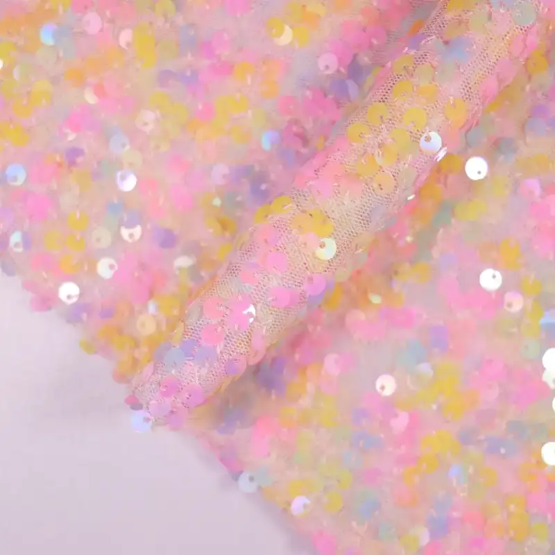 China Fabric for Skirt,Bow Tie Short Sleeve Dress,Tank Midi Dress,Flare Midi Skirt Mesh Knit Fabric Polyester rainbow color buy from China wholesaler bulk order at wholesale price free worldwide shipping Alibaba