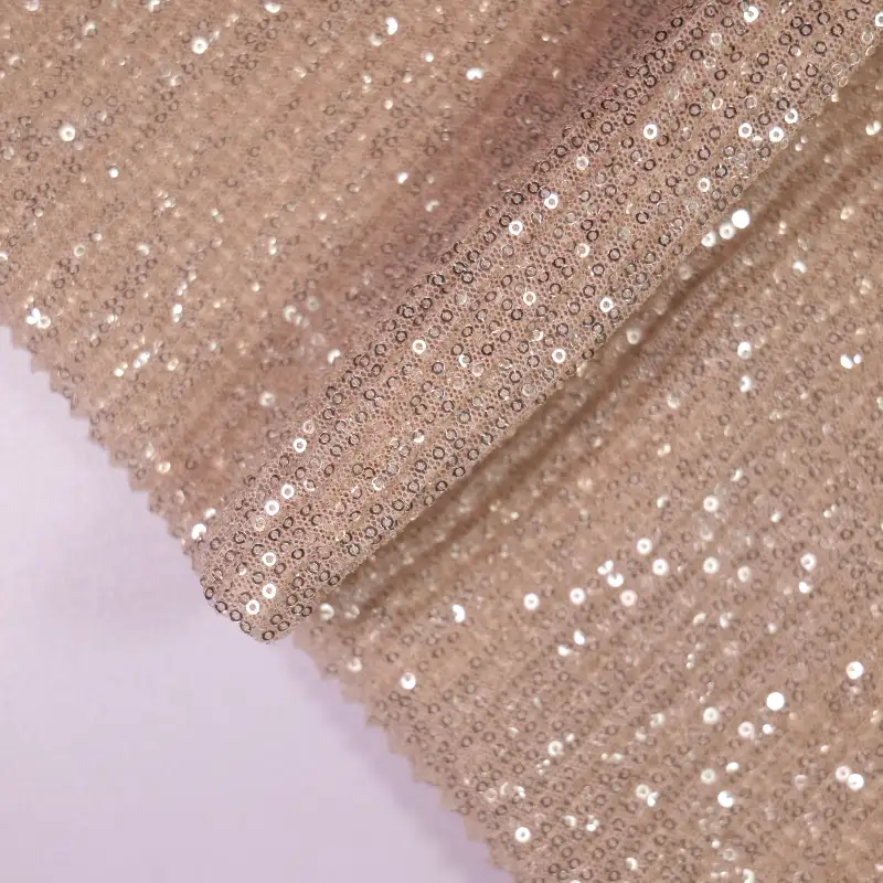 China Fabric for Skirt,Kids Puff Sleeve Tier Dress,Irregular Cami Mesh Knit Fabric Polyester beige color buy from China wholesaler bulk order at wholesale price free worldwide shipping Alibaba