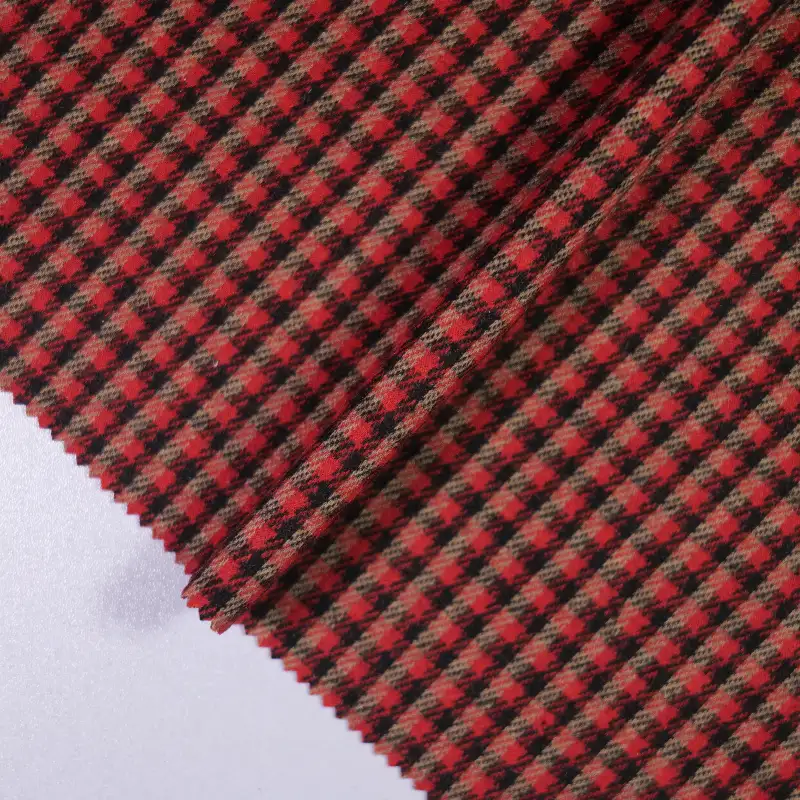China Fabric for Pants,Skirt,Overcoat,Uniform Yarn-dyed fabric Knit Fabric Polyester Nylon Spandex red color buy from China wholesaler bulk order at wholesale price free worldwide shipping Alibaba