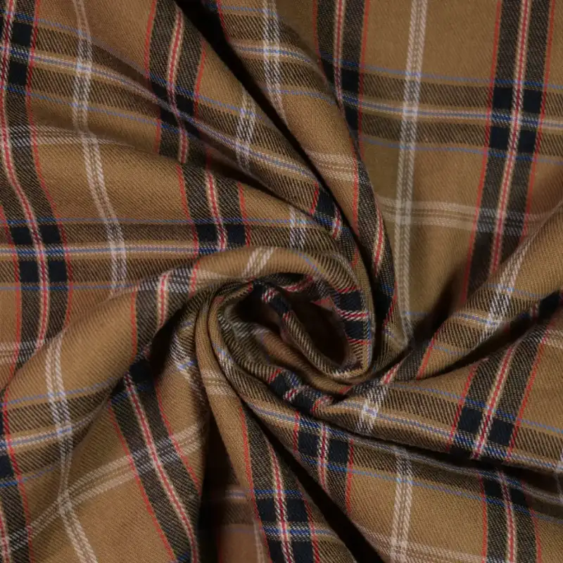 China Fabric for Shirt,Cropped V-Neck Shirt,V-Neck Short Sleeve Shirt V Yarn Dyed Check Natural Woven Fabric Cotton brown black color buy from China wholesaler bulk order at wholesale price free worldwide shipping Alibaba