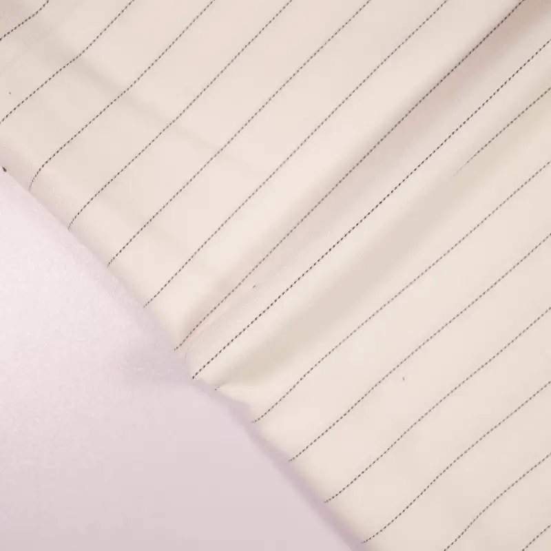 China Fabric for Pants,Skirt,Suit,Uniform Yarn Dyed Stripe Woven Blended Fabric Polyester Rayon Spandex white color buy from China wholesaler bulk order at wholesale price free worldwide shipping Alibaba