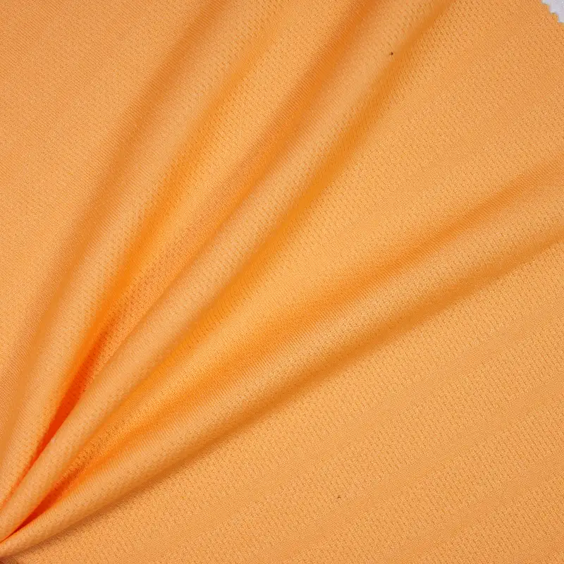 China Fabric for T-Shirt,Polo Shirt,Yoga Clothes Birdeye Mesh Knit Fabric Polyester Orange color buy from China wholesaler bulk order at wholesale price free worldwide shipping Alibaba