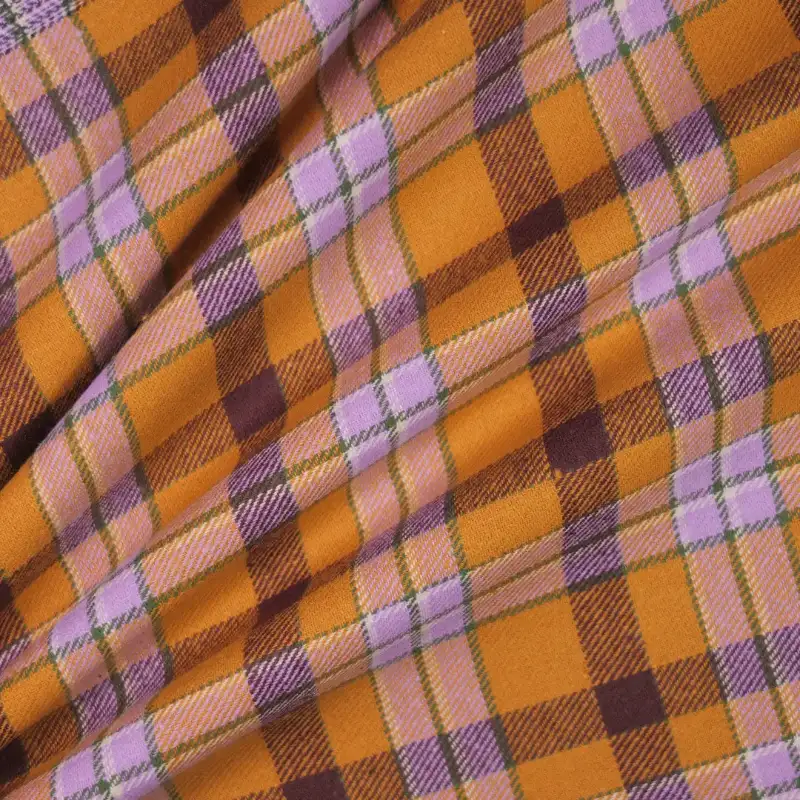 China Fabric for Shirt,Cropped V-Neck Shirt,Womens Slim Fit Shirt Yarn Dyed Check Natural Woven Fabric Cotton dark yellow-brown purple color buy from China wholesaler bulk order at wholesale price free worldwide shipping Alibaba