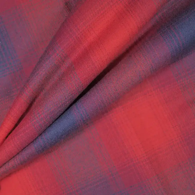 China Fabric for Shirt,Big Pockets Shirt Dress,Button Half-Placket Long Sleeve Shirt Yarn Dyed Check Natural Woven Fabric Cotton dark red -blue color buy from China wholesaler bulk order at wholesale price free worldwide shipping Alibaba