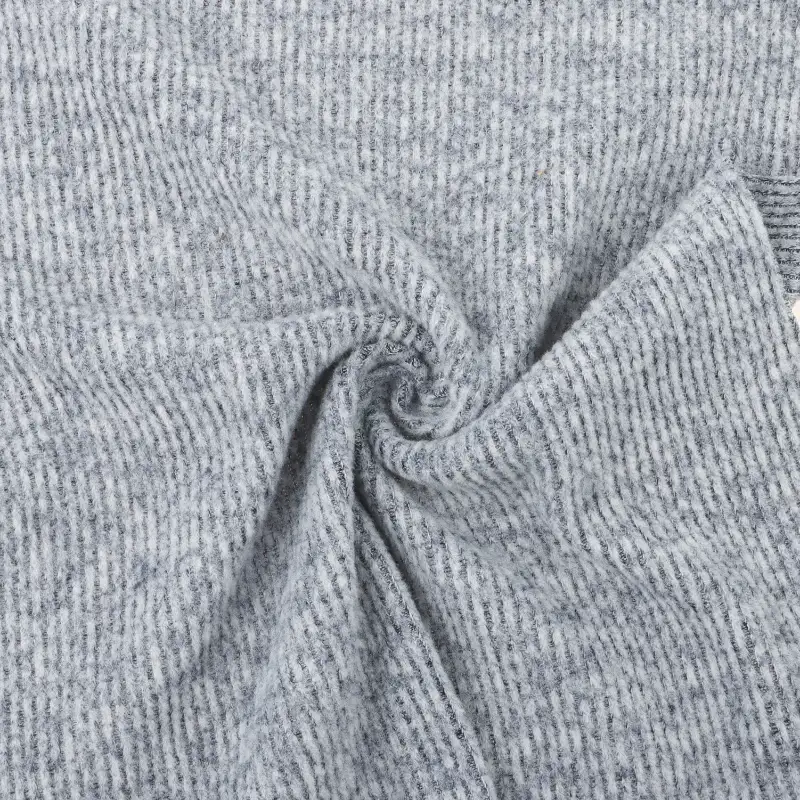China Fabric for T-Shirt Double-side fleece Knit Fabric Polyester Spandex Grey color buy from China wholesaler bulk order at wholesale price free worldwide shipping Alibaba
