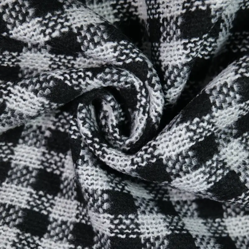 China Fabric for Jackets,Blazer,Overcoat,Open Waistcoat Yarn Dyed Check Synthetic Woven Fabric Polyester Chemical Fiber white black color buy from China wholesaler bulk order at wholesale price free worldwide shipping Alibaba