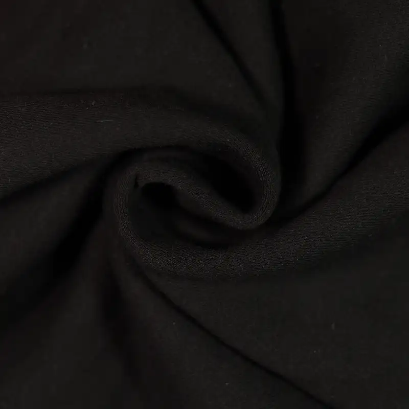China Fabric for Jackets,Hoodie,Open Waistcoat Fleece Knit Fabric Cotton Polyester BLACK color buy from China wholesaler bulk order at wholesale price free worldwide shipping Alibaba