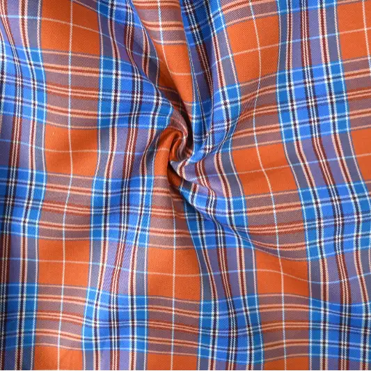India Fabric for Shirt Cotton YD Twill Natural Woven Fabric Cotton Multi color Check color buy from India wholesaler bulk order at wholesale price free worldwide shipping Alibaba