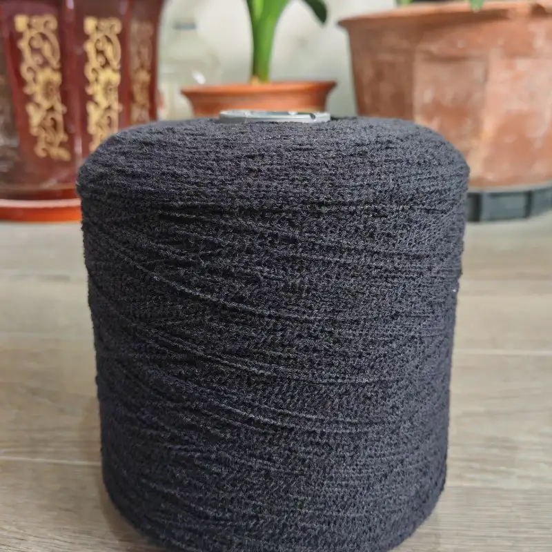 China Yarn for Open Cardigan (Sweater),Full-Zipper Cardigan (Sweater),Half-Zipper Cardigan (Sweater) Core Spun Yarn Regular Yarn Polyester Cotton BLACK color buy from China wholesaler bulk order at wholesale price free worldwide shipping Alibaba