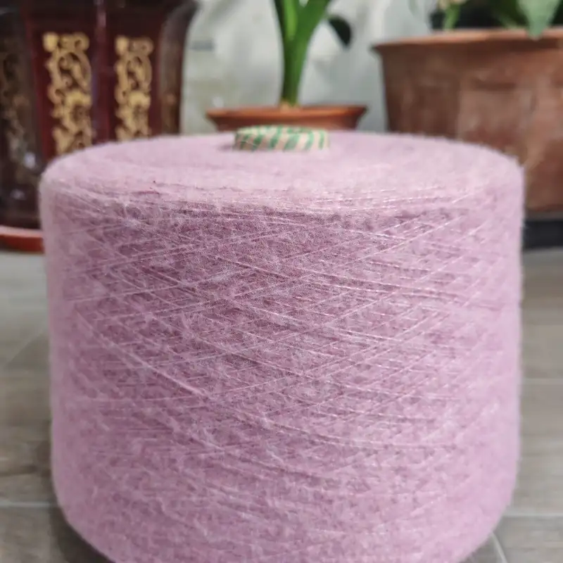 China Yarn for Open Cardigan (Sweater),Full-Zipper Cardigan (Sweater),Half-Zipper Cardigan (Sweater) Mossy Yarn Fancy Yarn Recycled Polyester Acrylic Wool Spandex pink color buy from China wholesaler bulk order at wholesale price free worldwide shipping Alibaba