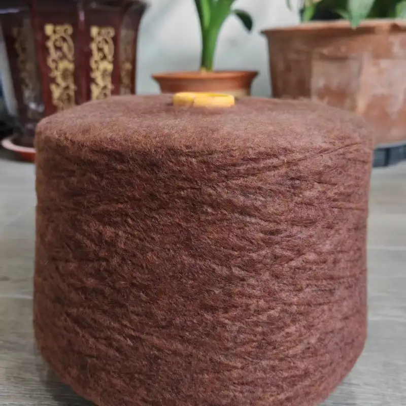 China Yarn for Open Cardigan (Sweater),Full-Zipper Cardigan (Sweater),Half-Zipper Cardigan (Sweater) Air Spun Yarn Fancy Yarn Recycled Polyester Polyester Acrylic Nylon Wool Brown color buy from China wholesaler bulk order at wholesale price free worldwide shipping Alibaba