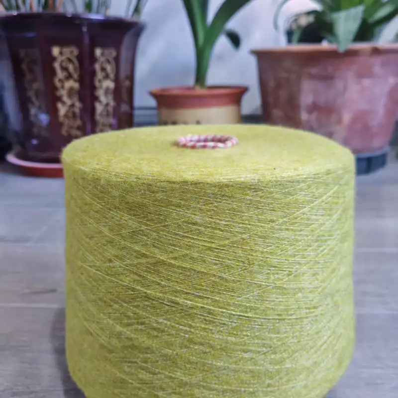 China Yarn for Open Cardigan (Sweater),Full-Zipper Cardigan (Sweater),Half-Zipper Cardigan (Sweater) Mossy Yarn Fancy Yarn Recycled Polyester Polyester Wool Acrylic Spandex Green color buy from China wholesaler bulk order at wholesale price free worldwide shipping Alibaba