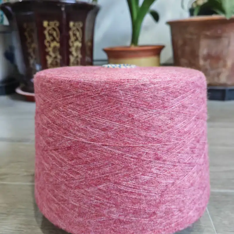 China Yarn for Open Cardigan (Sweater),Full-Zipper Cardigan (Sweater),Half-Zipper Cardigan (Sweater) Mossy Yarn Fancy Yarn Recycled Polyester Polyester Wool Acrylic Spandex pink color buy from China wholesaler bulk order at wholesale price free worldwide shipping Alibaba