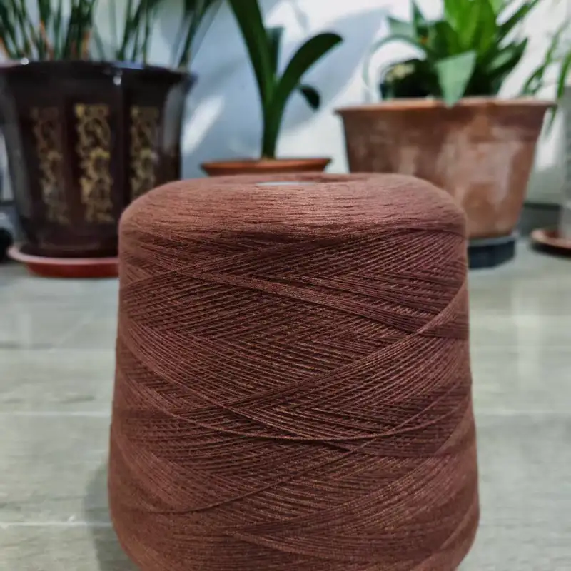 China Yarn for Full-Zipper Cardigan (Sweater),Half-Zipper Cardigan (Sweater),Shirt Long Sleeve Button (Sweater) Core Spun Yarn Regular Yarn Viscose Polyester Nylon Brown color buy from China wholesaler bulk order at wholesale price free worldwide shipping Alibaba