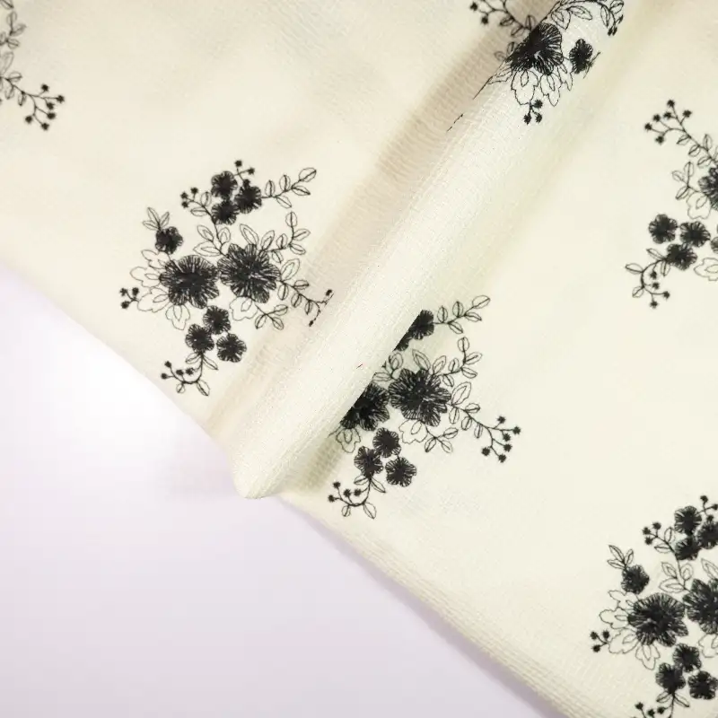 China Fabric for Shirt,Skirt,Strap Midi Dress Chanel-Style Fabric Woolen Polyester white black color buy from China wholesaler bulk order at wholesale price free worldwide shipping Alibaba