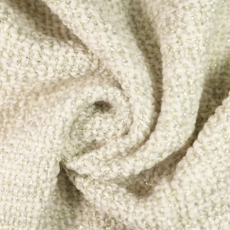 China Fabric for Skirt,Over Shirt Chanel-Style Fabric Woolen Polyester Silver color buy from China wholesaler bulk order at wholesale price free worldwide shipping Alibaba