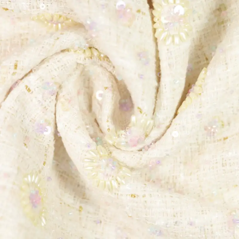 China Fabric for Shirt,Open Waistcoat,Backless Beach Dress Chanel-Style Fabric Woolen Polyester grey color buy from China wholesaler bulk order at wholesale price free worldwide shipping Alibaba