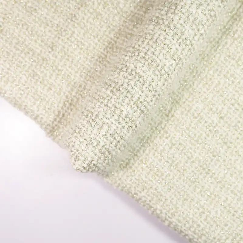 China Fabric for Hoodie  (Sweater),Dresses (Cardigan Open) (Sweater),Kids Crew-Neck Cardigan (Sweater) Chanel-Style Fabric Woolen Wool Polyester white color buy from China wholesaler bulk order at wholesale price free worldwide shipping Alibaba